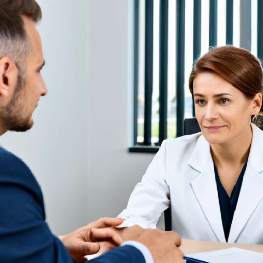 **

A rehabilitation counselor in a bright, modern office, engaging in active listening with a client, both fully clothed in professional attire. The counselor is making eye contact and nodding attentively. The setting includes comfortable chairs and soft lighting. Safe for work, appropriate content, perfect anatomy, natural pose, professional, modest, family-friendly, well-formed hands, proper finger count, natural body proportions.

**