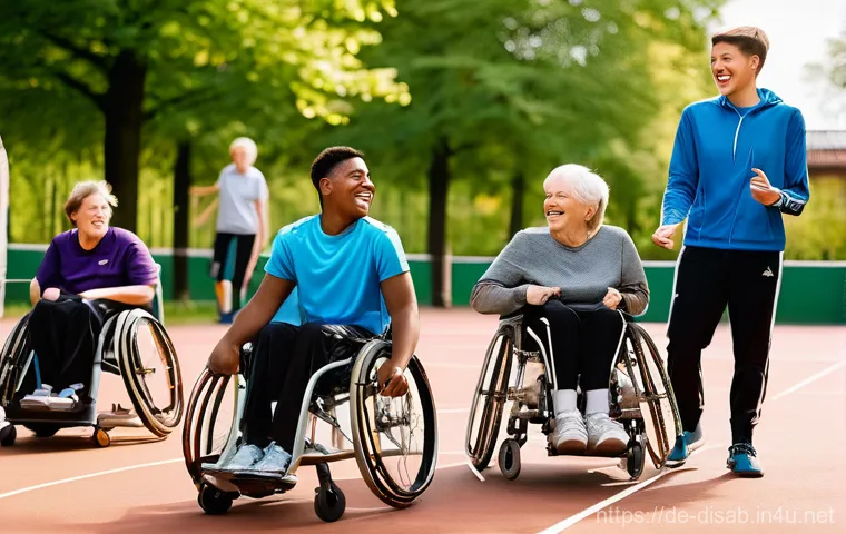 장애인재활상담사 전문 블로그 콘텐츠 - **Prompt:** A professional individual with a physical disability is confidently working at an ergono...