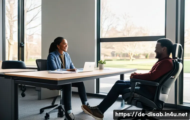 장애인재활상담사 직업의 중요성 - **Prompt:** A kind, middle-aged "Behindertenrehabilitationsberater" (disability rehabilitation couns...