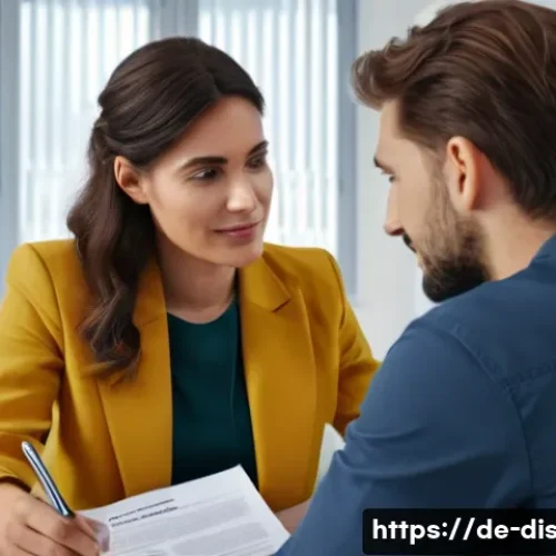 장애인재활상담사 실습기관 추천 - **Scene 1 (Left):** A female rehabilitation counselor (30s, professionally dressed) in a vocational ...