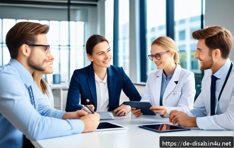 장애인재활상담사와 팀워크 기술 - A diverse interdisciplinary team of healthcare professionals including consultants, therapists, and ...